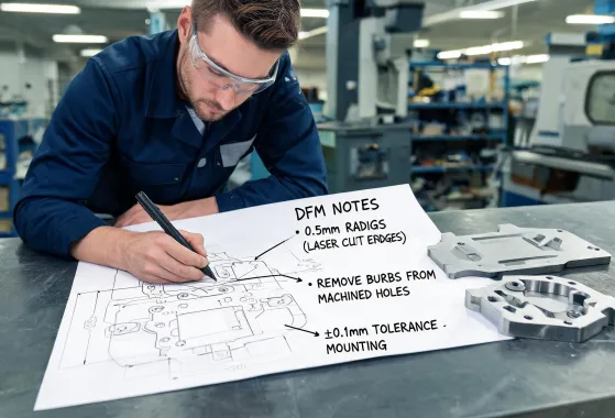 DFM markup for tooling